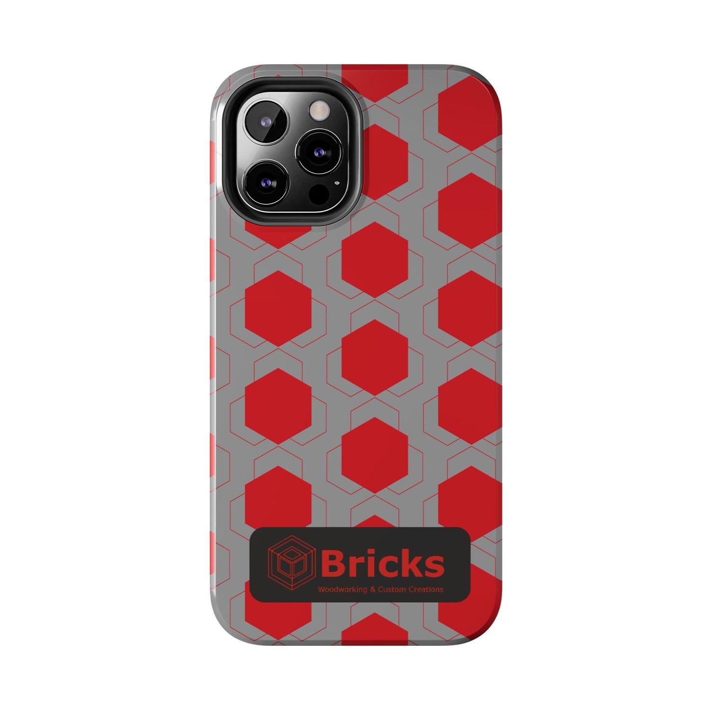 Hex Pattern Tough Phone Case — Red Bricks Protective Cover