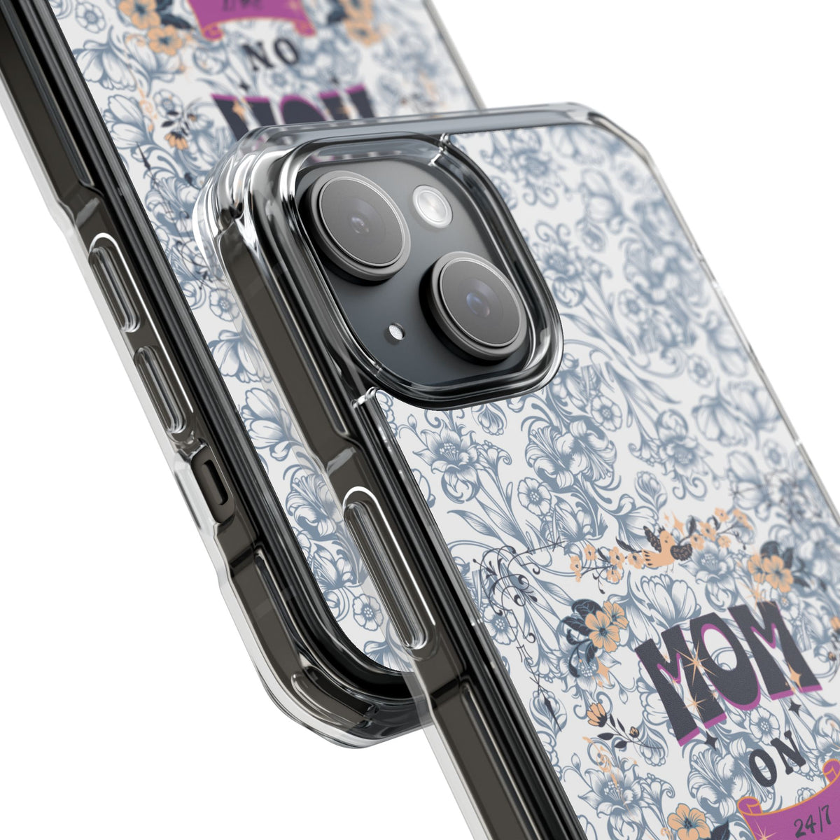 Magnetic IPhone Case — “Mom On Duty” Floral Design
