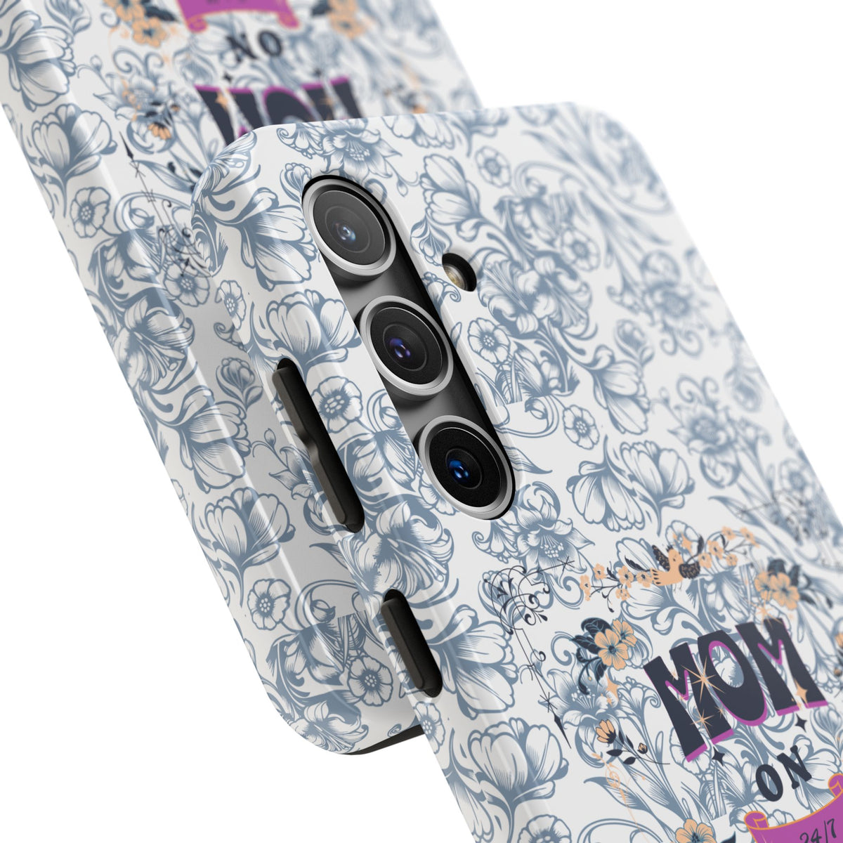Mom on Duty Floral Tough Phone Case — Protective Mother's Day Gift