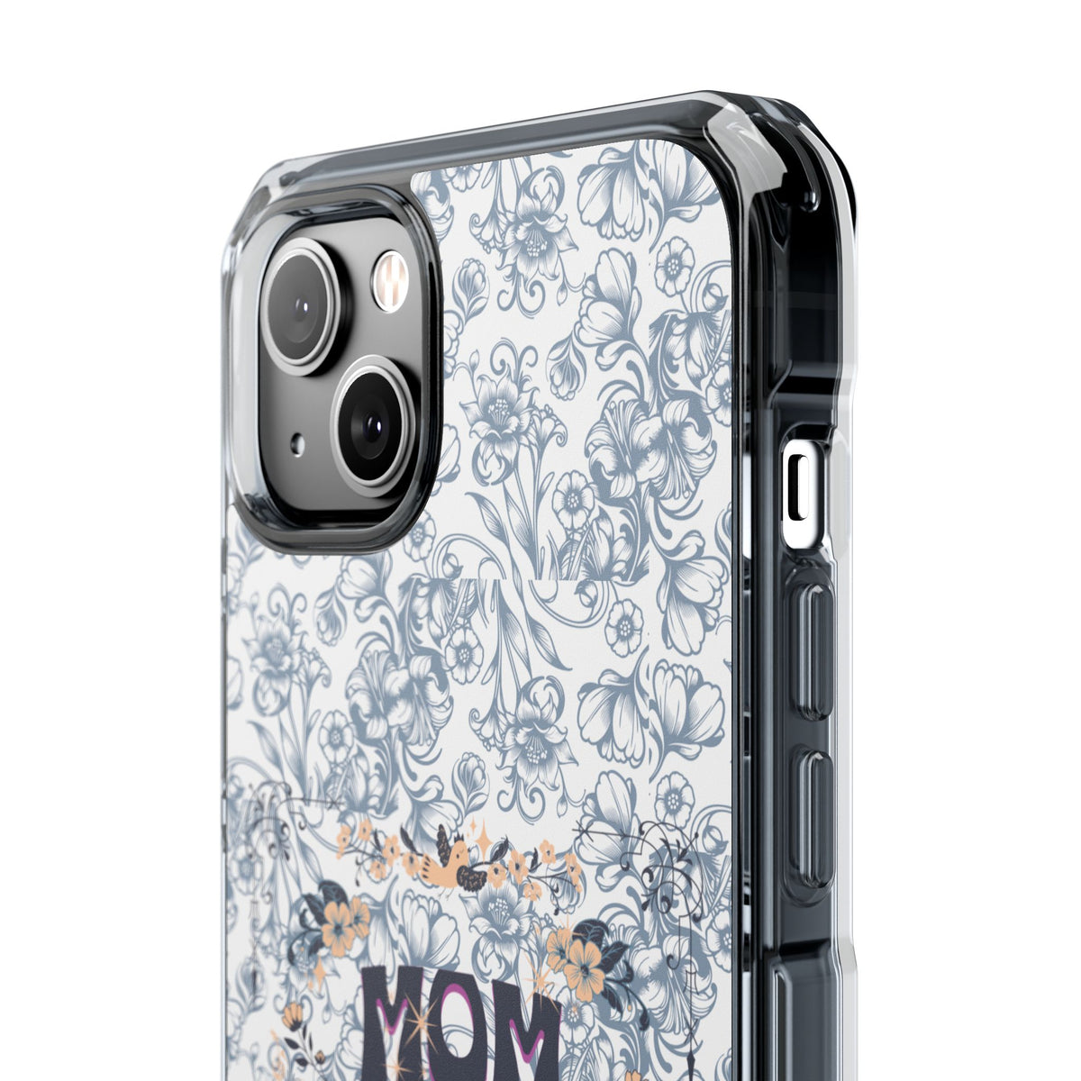 Magnetic IPhone Case — “Mom On Duty” Floral Design