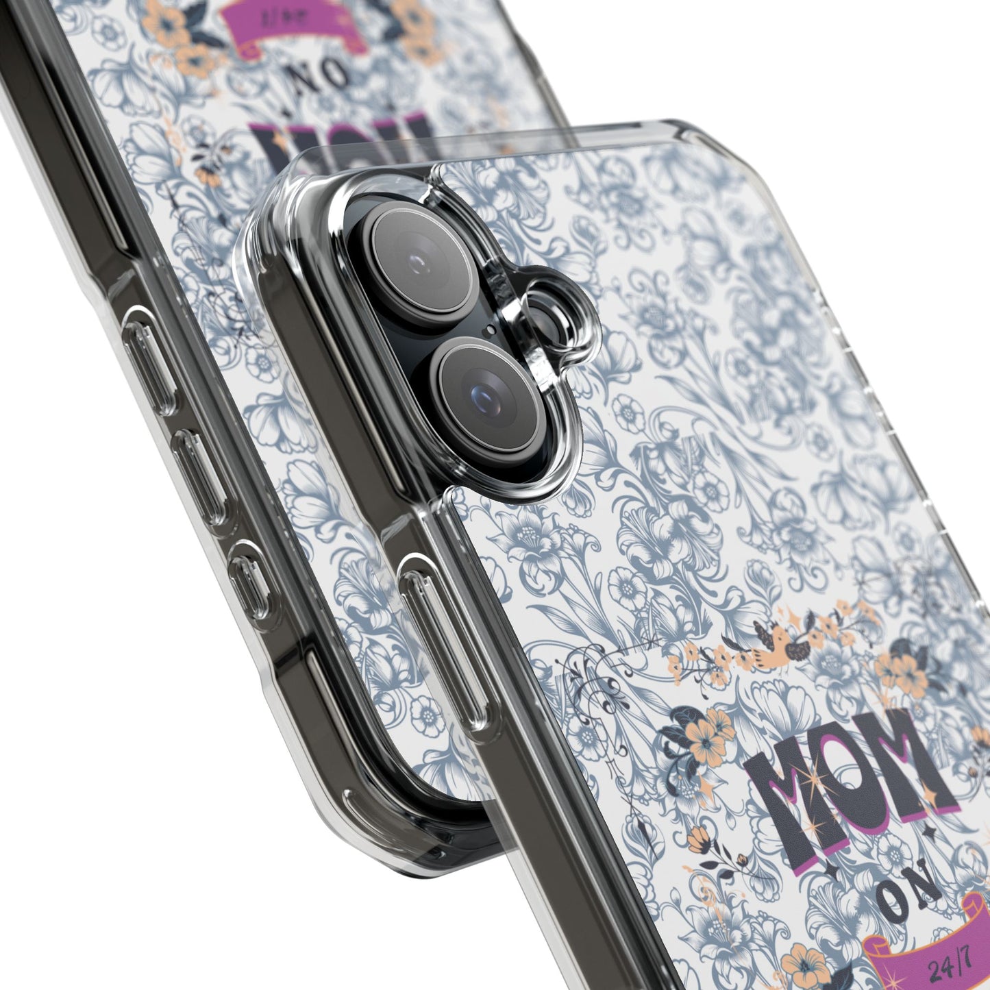 Magnetic IPhone Case — “Mom On Duty” Floral Design