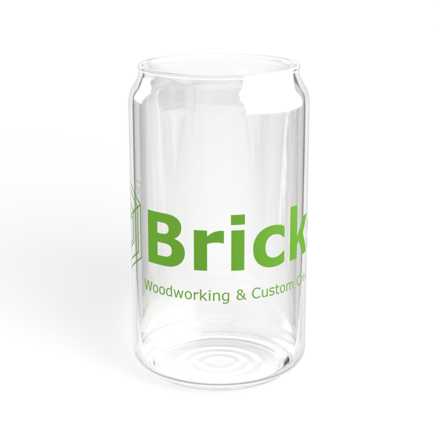 Glass Sipper with Bricks Logo, 16oz