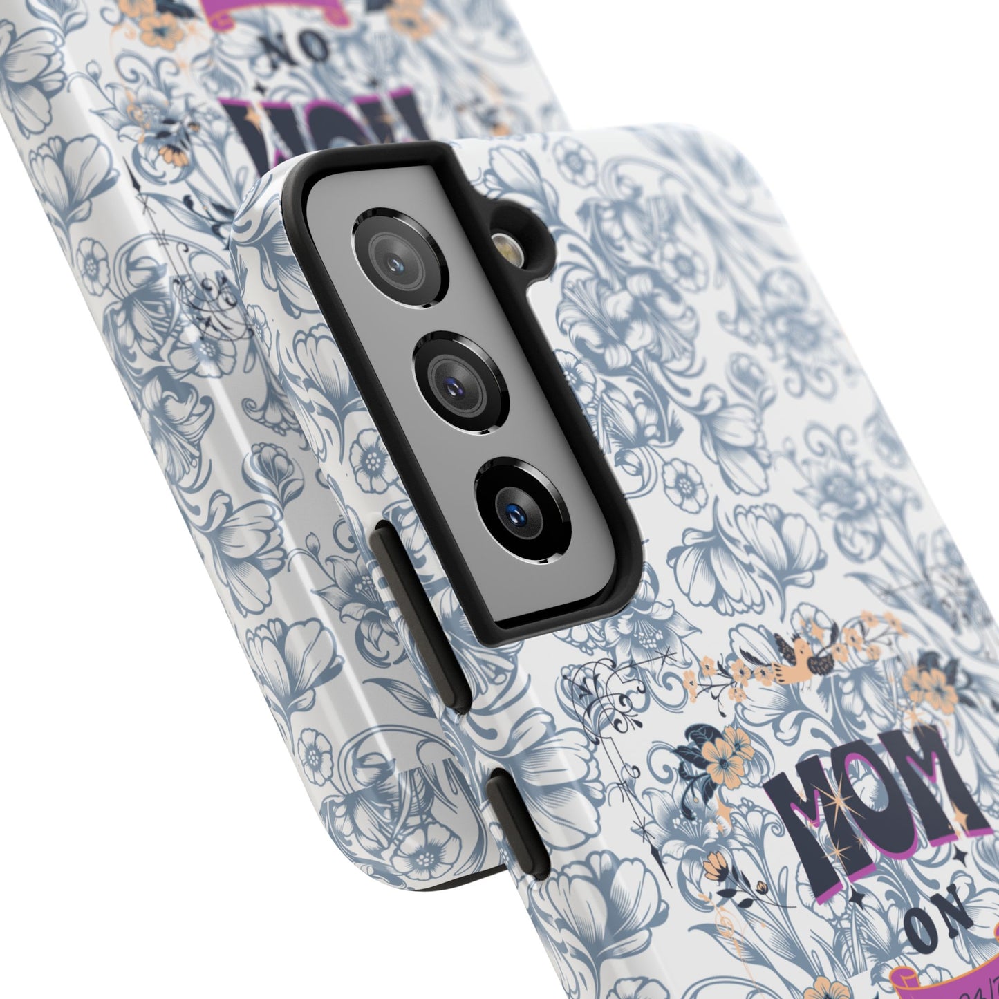 Mom on Duty Floral Tough Phone Case — Protective Mother's Day Gift
