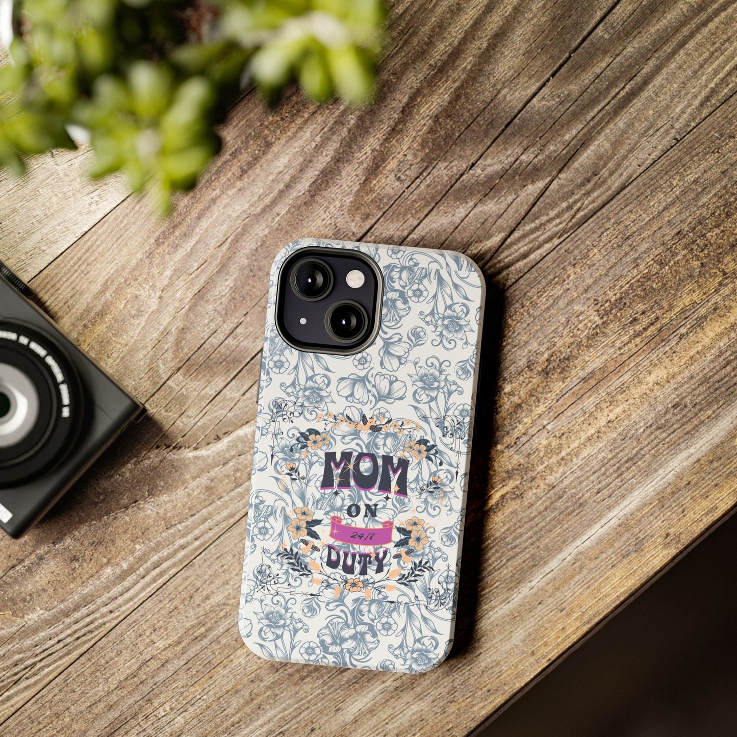 Mom on Duty Floral Tough Phone Case — Protective Mother's Day Gift