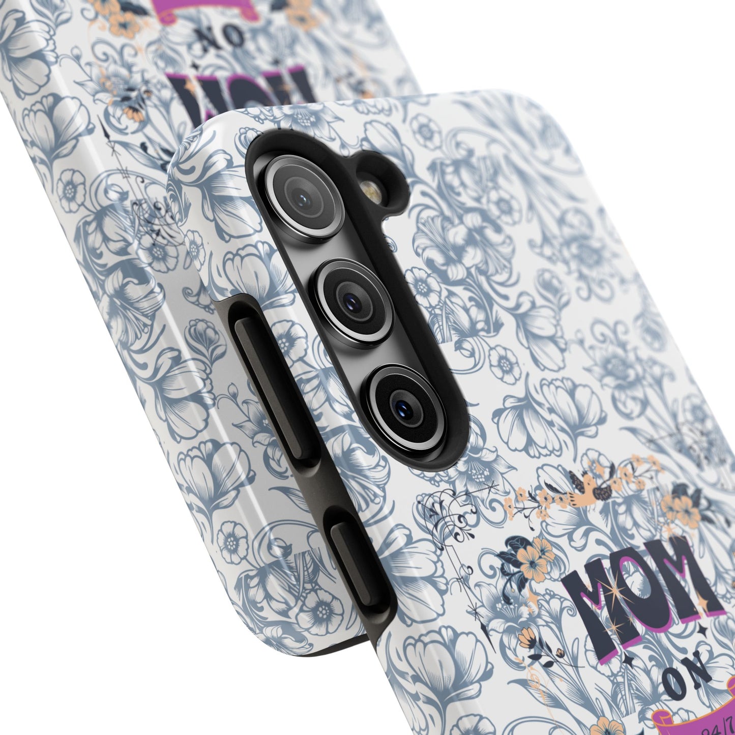 Mom on Duty Floral Tough Phone Case — Protective Mother's Day Gift