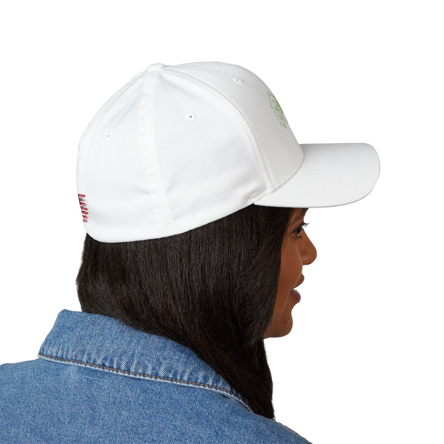 Embroidered Bricks Logo Cap — Structured Closed-Back Hat with Back Flag Accent