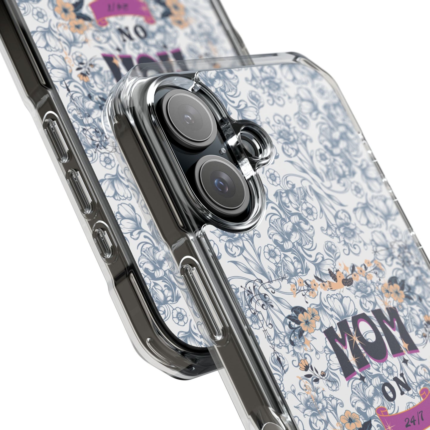 Magnetic IPhone Case — “Mom On Duty” Floral Design