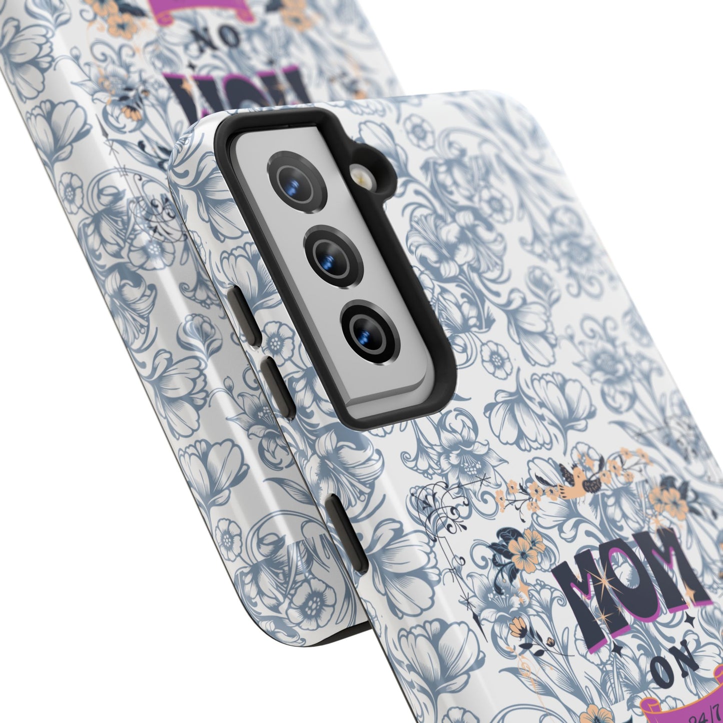 Mom on Duty Floral Tough Phone Case — Protective Mother's Day Gift