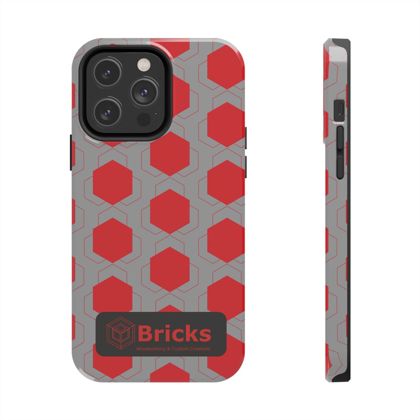 Hex Pattern Tough Phone Case — Red Bricks Protective Cover
