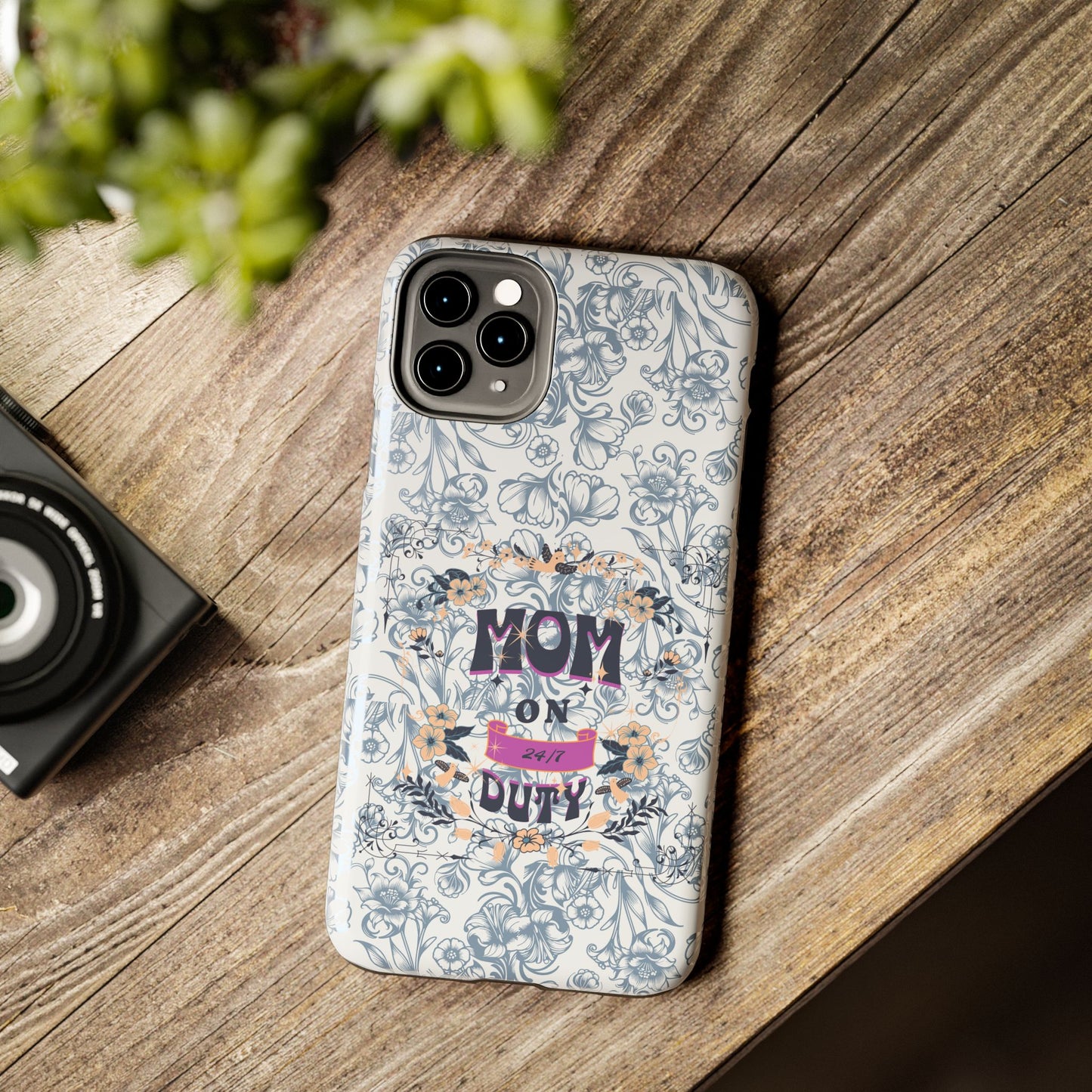 Mom on Duty Floral Tough Phone Case — Protective Mother's Day Gift