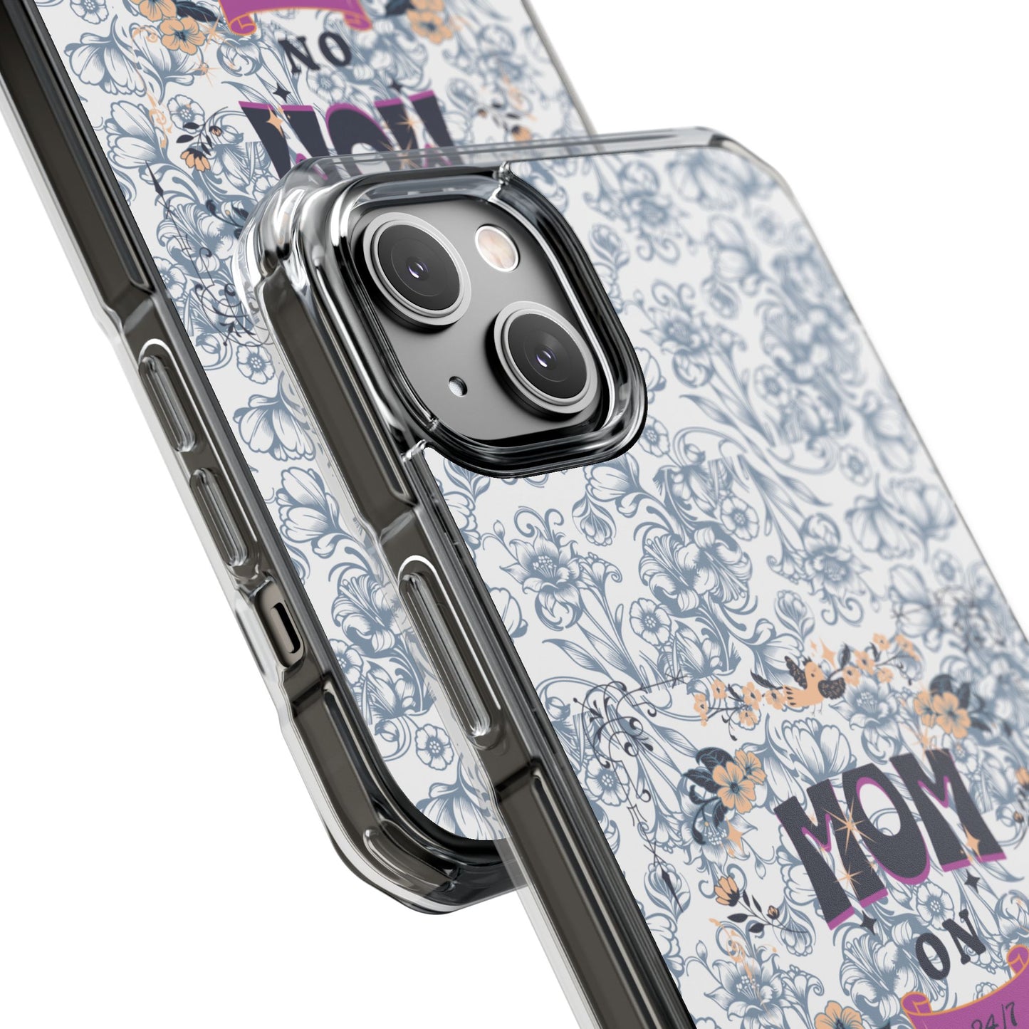 Magnetic IPhone Case — “Mom On Duty” Floral Design