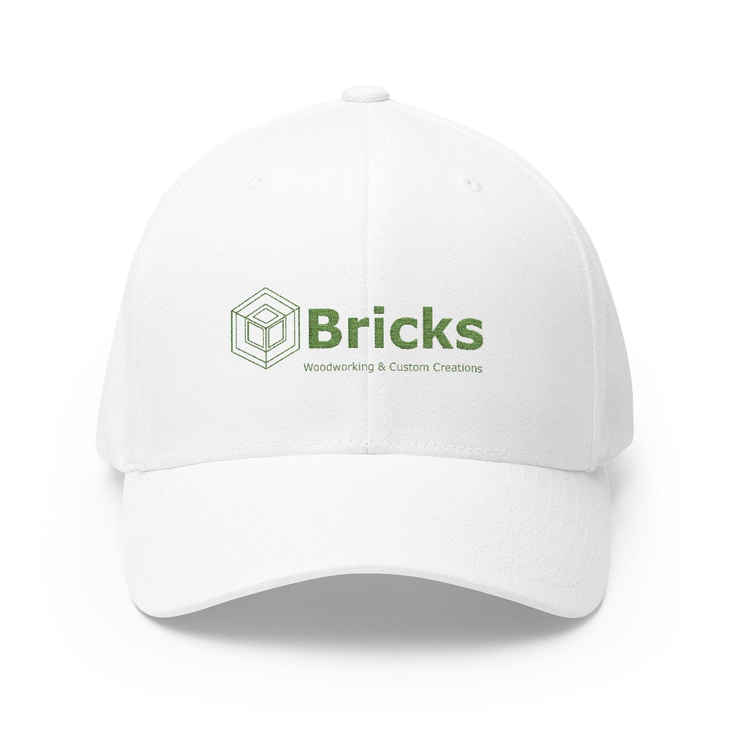 Embroidered Bricks Logo Cap — Structured Closed-Back Hat with Back Flag Accent